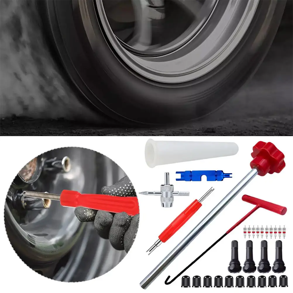 Car Tire Installer Tool Valve Remover Tool 30Pcs Valve Quick Repair Tool Accessories T-Hook Change Kit Replacement Tool Ste L9I1
Car Tire Installer Tool Valve Remover Tool 30Pcs Valve Quick Repair Tool Accessories T-Hook Change Kit Replacement Tool Ste L9I1