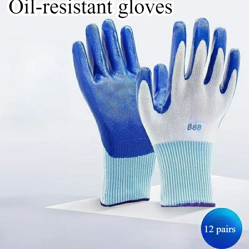 12 Pairs Thickened Wear-resistant Gloves Nitrile Anti-slip Gloves for Construction Site Handling Labor Protection Work Gloves
12 Pairs Thickened Wear-resistant Gloves Nitrile Anti-slip Gloves for Construction Site Handling Labor Protection Work Gloves