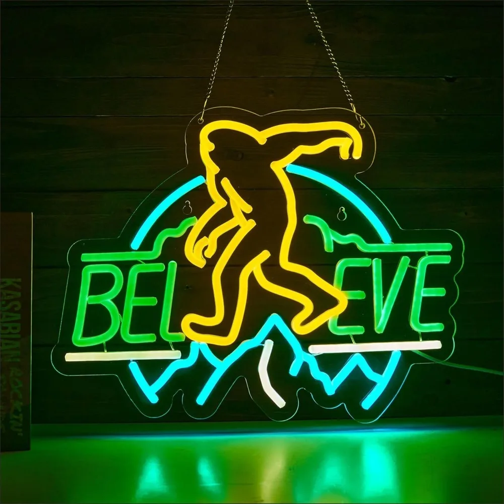 Sasquatch Believe Neon Sign for Wall Decor, Bigfoot Neon Signs LED Lights for Kids Room Decor Bar Game Room Man Cave Gifts
Sasquatch Believe Neon Sign for Wall Decor, Bigfoot Neon Signs LED Lights for Kids Room Decor Bar Game Room Man Cave Gifts