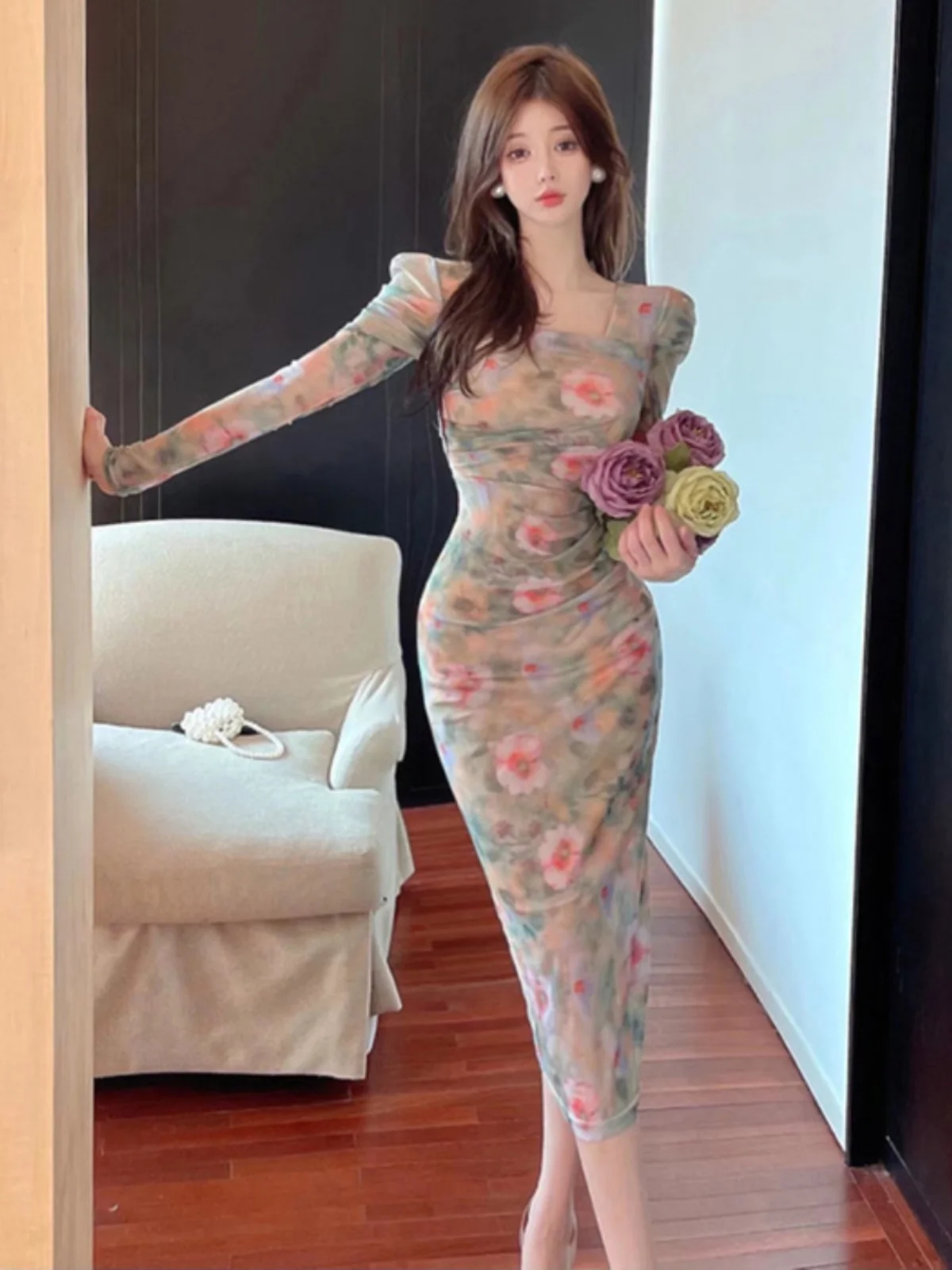 Ele Сексуальная плиссированная юбка-миди с квадратным воротником и цветочным принтом, боди с запахом, высокая талия, полиэфирное волокно, поездка на работу, сле
Ele Сексуальная плиссированная юбка-миди с квадратным воротником и цветочным принтом, боди с запахом, высокая талия, полиэфирное волокно, поездка на работу, сле