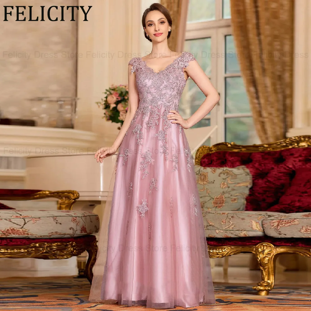 FELICITY Customized Elegant Mother of the Bride Dress 2026 Applique A-Line V-Neck Tulle Wedding Guest Dress Party Evening Gowns
FELICITY Customized Elegant Mother of the Bride Dress 2026 Applique A-Line V-Neck Tulle Wedding Guest Dress Party Evening Gowns
