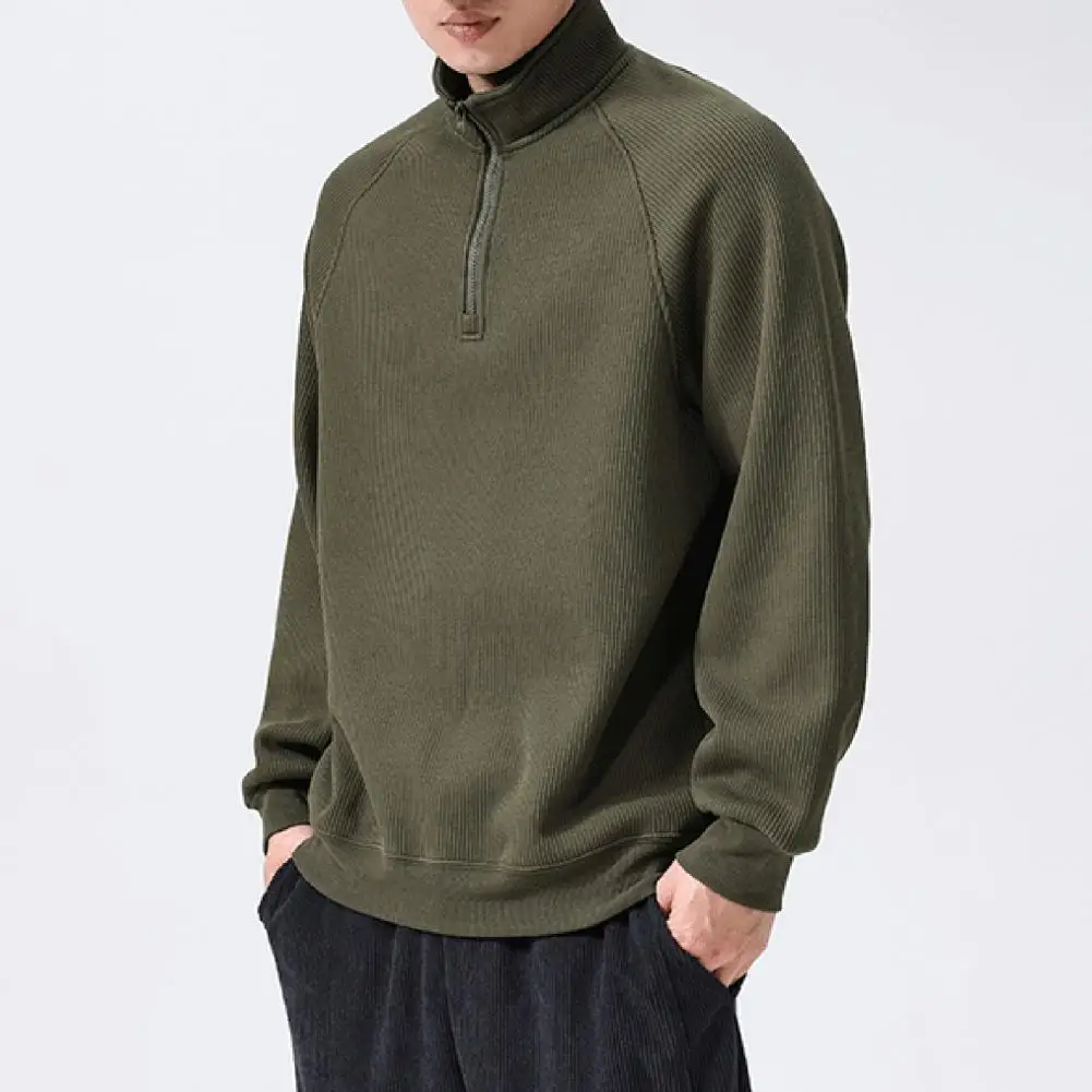 Men Cotton Sweatshirt Retro Raglan Shoulder Men's Sweatshirt with Half Zipper Stand Collar for Fall Winter Loose Solid for Wear
Men Cotton Sweatshirt Retro Raglan Shoulder Men's Sweatshirt with Half Zipper Stand Collar for Fall Winter Loose Solid for Wear