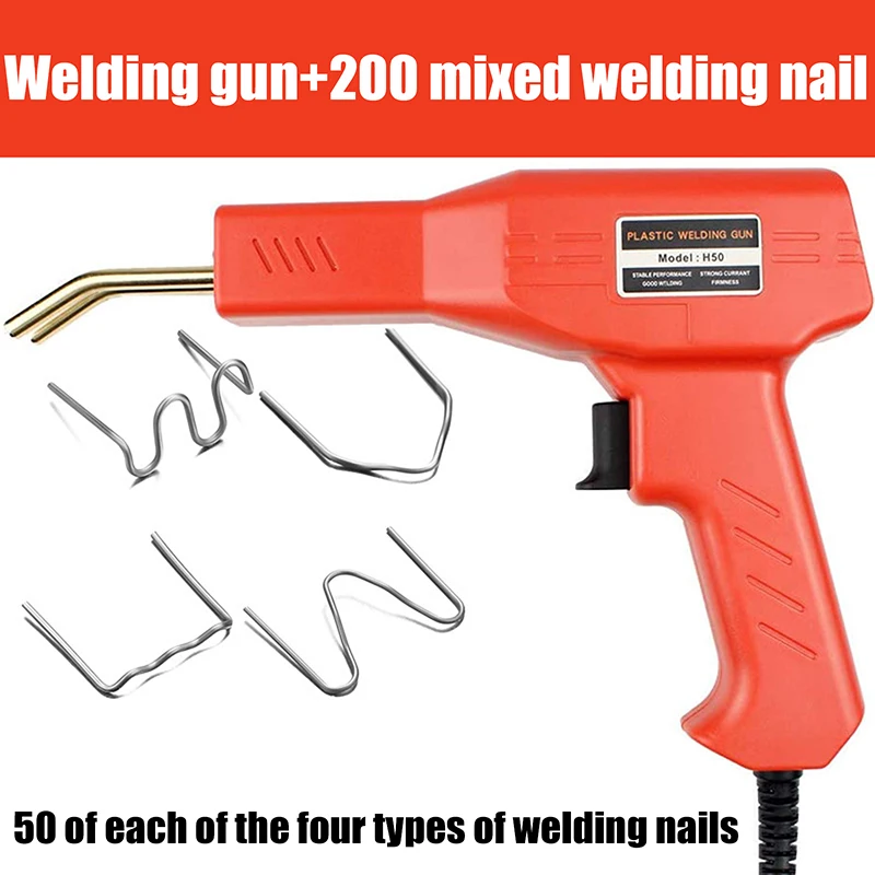 Automotive Plastic Welding Machine with Soldering Gun and 4 kinds of Staples for Bumper, Kayak, and Other Plastic Repairs
Automotive Plastic Welding Machine with Soldering Gun and 4 kinds of Staples for Bumper, Kayak, and Other Plastic Repairs