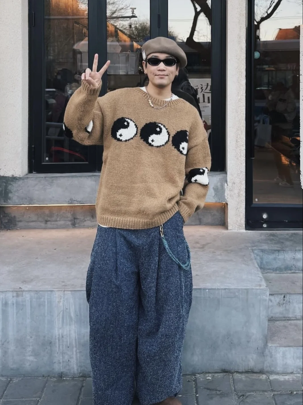 Handmade Thi Needle Knitted Tai Chi Pattern Oversize Wool Sweater Coat Men's Long Sve round Ne Youthful Sle Winter O... 
Handmade Thi Needle Knitted Tai Chi Pattern Oversize Wool Sweater Coat Men's Long Sve round Ne Youthful Sle Winter O...