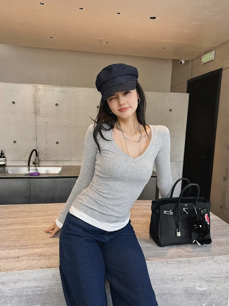 Женская приталенная футболка angJia SD с длинным рукавом, универсальная базовая модель, модная повседневная одежда, удобный мягкий материал
Женская приталенная футболка angJia SD с длинным рукавом, универсальная базовая модель, модная повседневная одежда, удобный мягкий материал