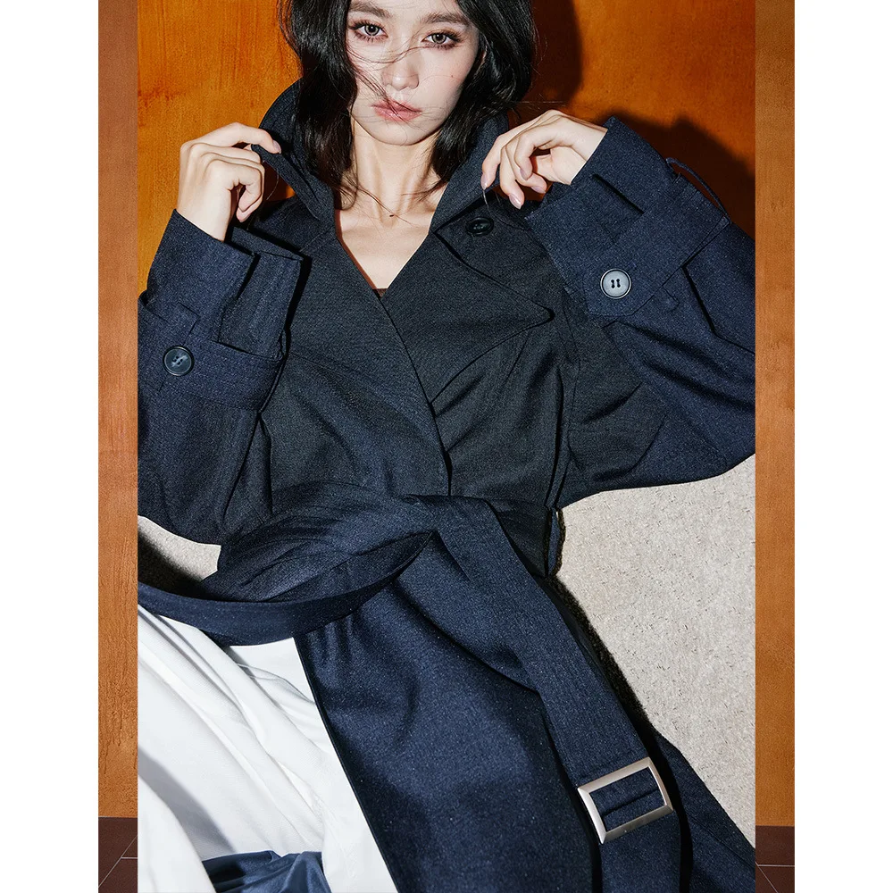 26 Spring New Retro British Style Lapel Classic Casual Windbreaker Women
26 Spring New Retro British Style Lapel Classic Casual Windbreaker Women