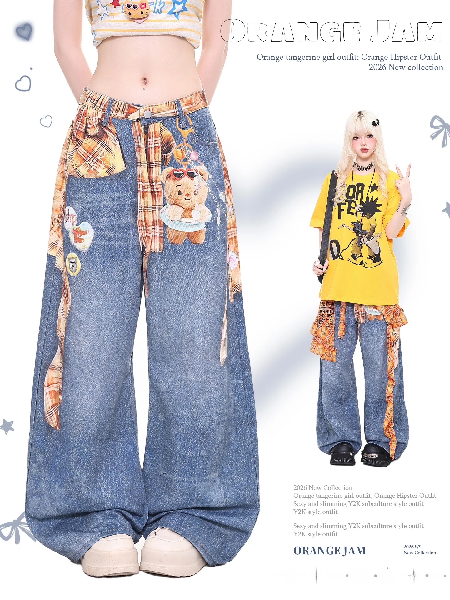 YO Retro Orange Jelly Bear Print Washed Denim Pants Women Loose Straight Wide Leg Jeans Casual Summer Casual Female Jeans
YO Retro Orange Jelly Bear Print Washed Denim Pants Women Loose Straight Wide Leg Jeans Casual Summer Casual Female Jeans