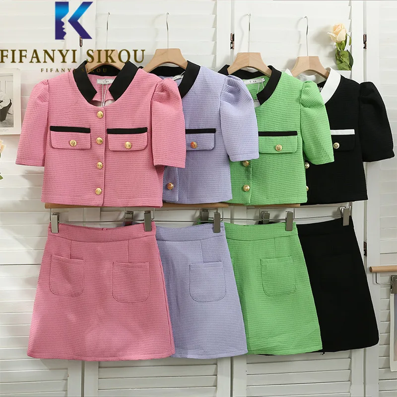 2023 Spring Summer Two Piece Set Women Single Breasted Short Coat And Short Skirt Fashion 2 Piece Set Ladies Chic Elegant Suits
2023 Spring Summer Two Piece Set Women Single Breasted Short Coat And Short Skirt Fashion 2 Piece Set Ladies Chic Elegant Suits