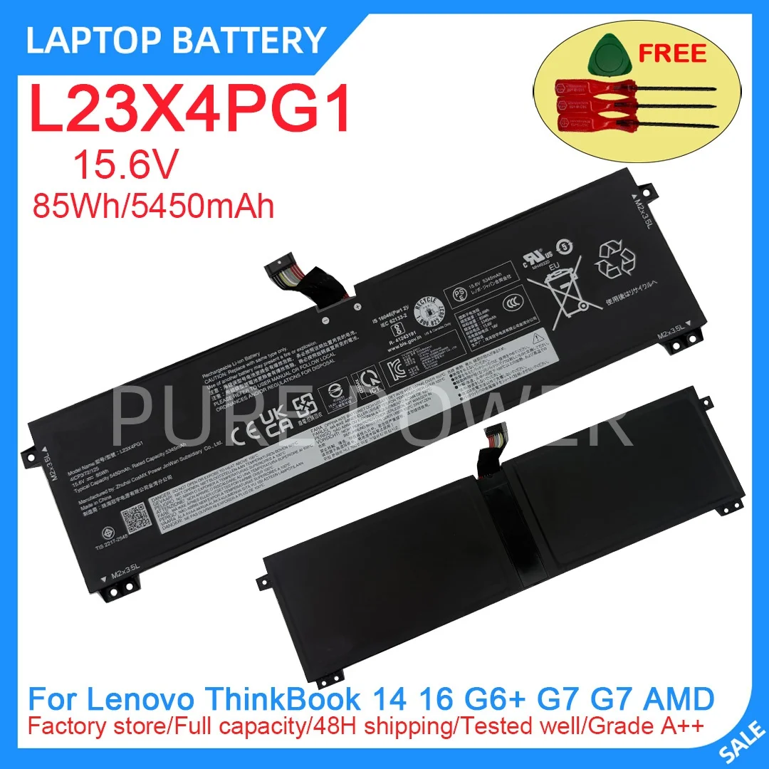 New Laptop Battery L23X4PG1 15.6V 85WH 5450mAh High Quality For Lenovo ThinkBook 14 16 G6+ G7 G7 AMD
New Laptop Battery L23X4PG1 15.6V 85WH 5450mAh High Quality For Lenovo ThinkBook 14 16 G6+ G7 G7 AMD