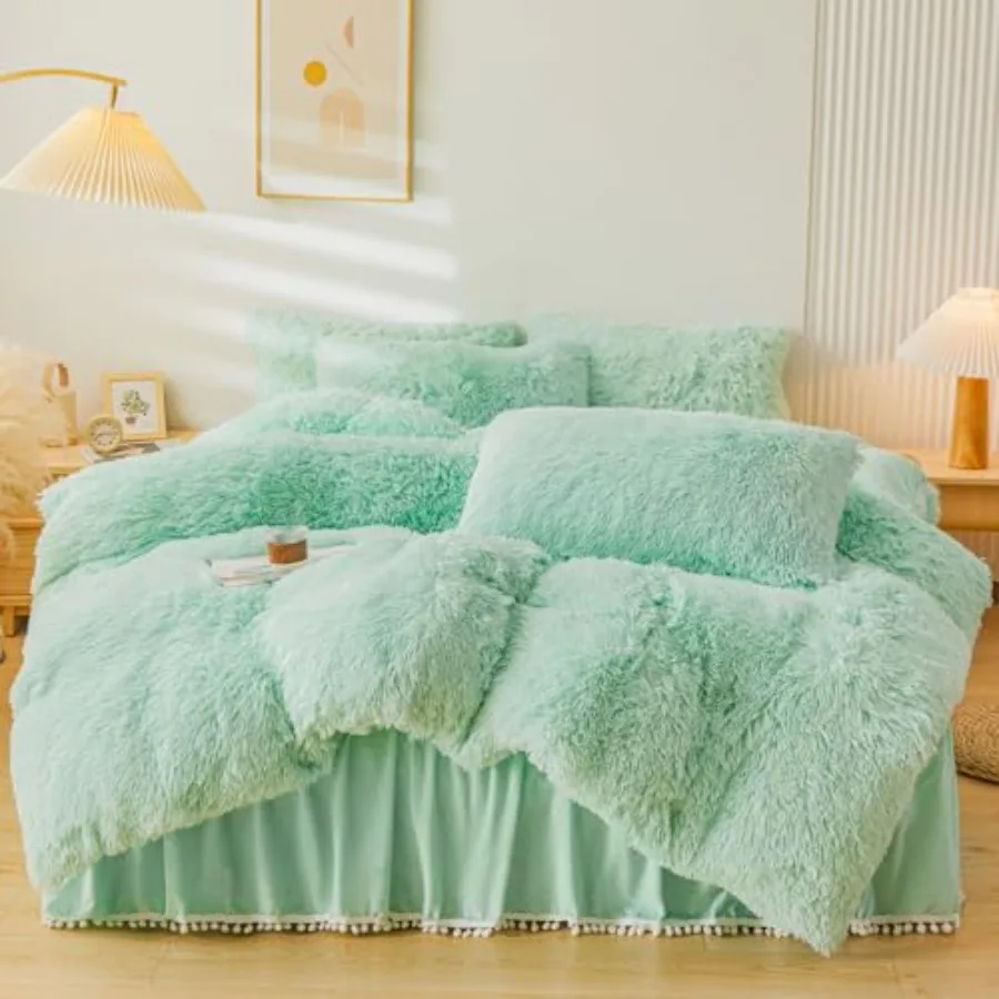 Fluffy Faux Fur Comforter Cover Queen Set Fluffy Fuzzy Plush Bedding 4Pcs 1 Faux Fur Duvet Cover +2 Fuzzy Pillowcases+1velvet B
Fluffy Faux Fur Comforter Cover Queen Set Fluffy Fuzzy Plush Bedding 4Pcs 1 Faux Fur Duvet Cover +2 Fuzzy Pillowcases+1velvet B
