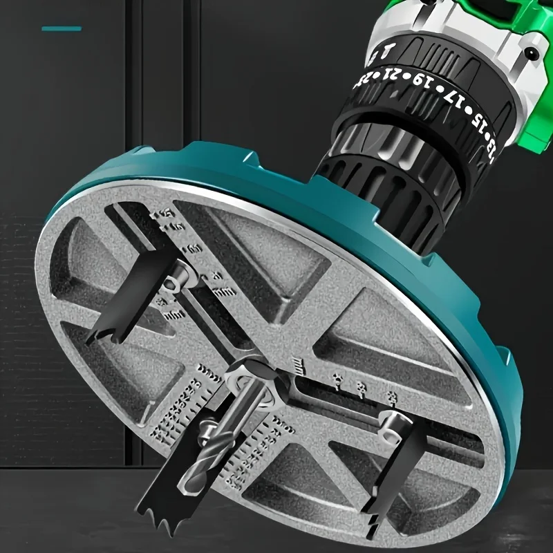 Adjustable diameter hole opener with a cutting range of 1.7 inches to 5 inches, designed for drilling holes in wood and plastic
Adjustable diameter hole opener with a cutting range of 1.7 inches to 5 inches, designed for drilling holes in wood and plastic