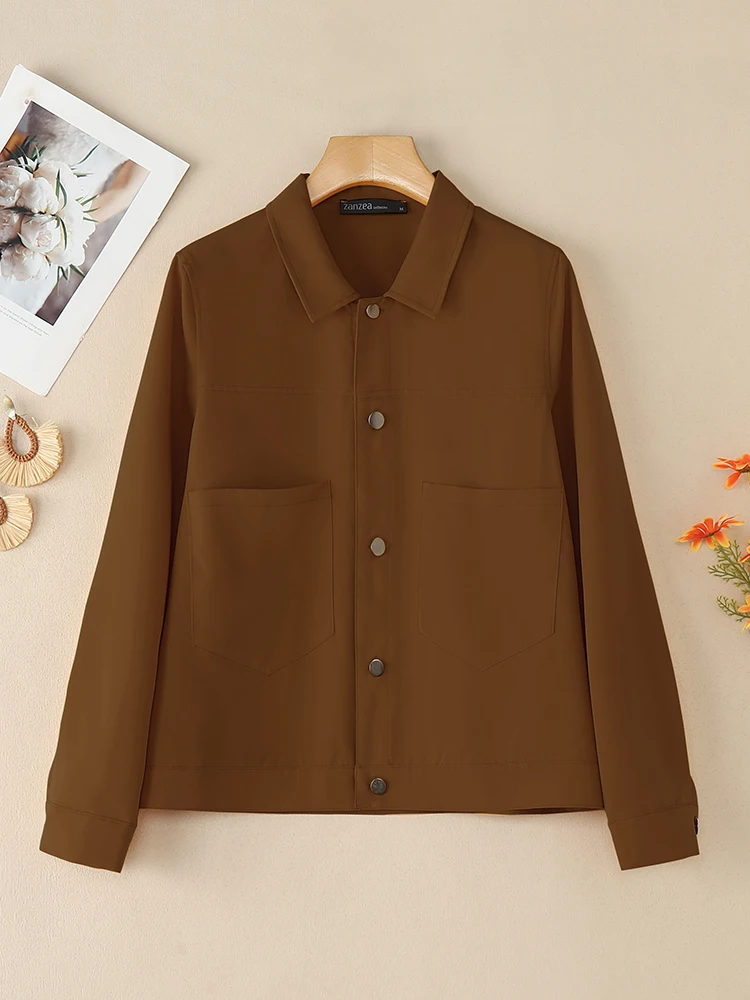 ZANZEA Women's Autumn Lightweight Long Sleeve Jackets Work Wear Lapel Neck Button Up Solid Color Coats 4 Colors S-3XL
ZANZEA Women's Autumn Lightweight Long Sleeve Jackets Work Wear Lapel Neck Button Up Solid Color Coats 4 Colors S-3XL