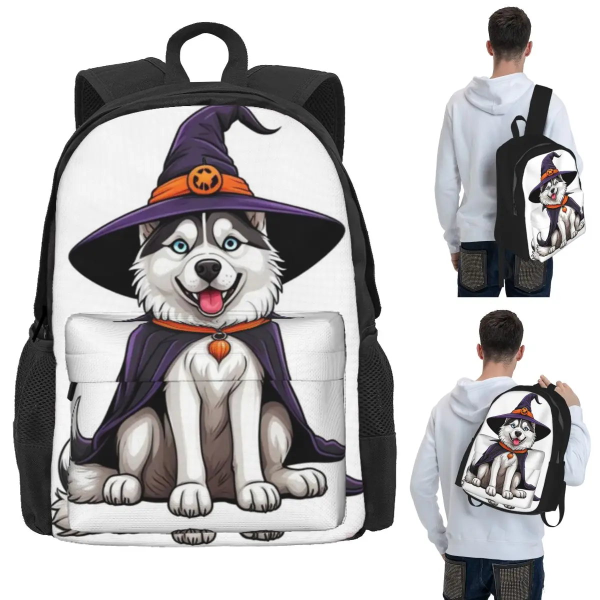 Siberian Husky Halloween Witch Decor Dog Lover Gift Student Backpack School Bag Hiking Travel Daypack Bookbag Shoulder Bags
Siberian Husky Halloween Witch Decor Dog Lover Gift Student Backpack School Bag Hiking Travel Daypack Bookbag Shoulder Bags