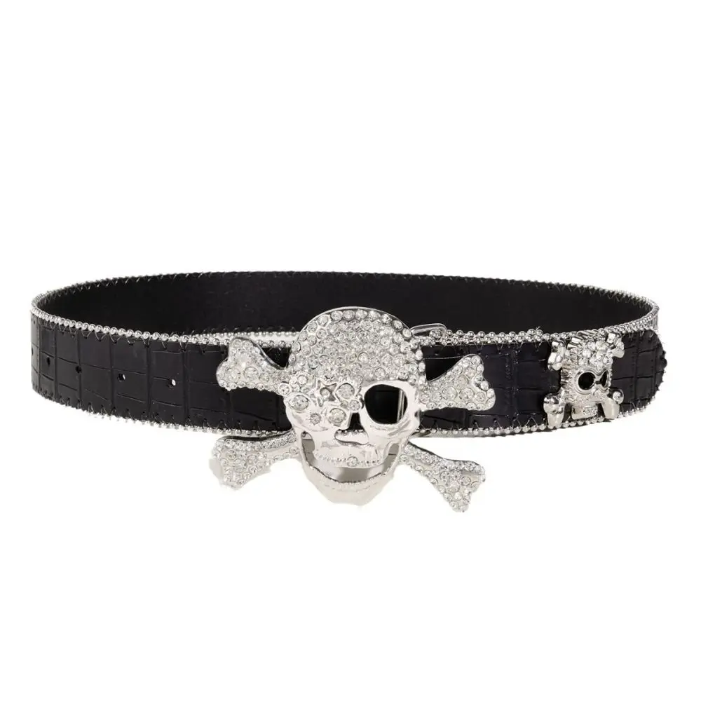 Elegant Jeans Decor Rhinestone Skull Belt Youth Skeleton Rivet Belt Trouser Decoration Dark Pu Waistbands Dress Decoration
Elegant Jeans Decor Rhinestone Skull Belt Youth Skeleton Rivet Belt Trouser Decoration Dark Pu Waistbands Dress Decoration