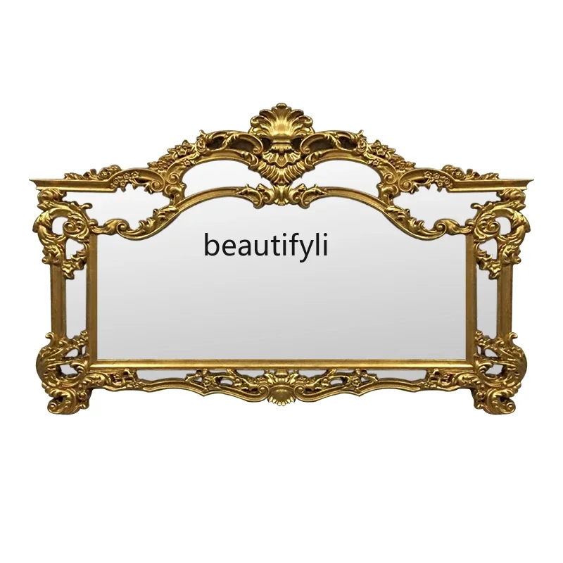 European-Style Carved Retro Mirror Wall-Mounted Washstand LED Wall-Mounted Hallway Mirror Anti-Fog Bathroom Mirror
European-Style Carved Retro Mirror Wall-Mounted Washstand LED Wall-Mounted Hallway Mirror Anti-Fog Bathroom Mirror