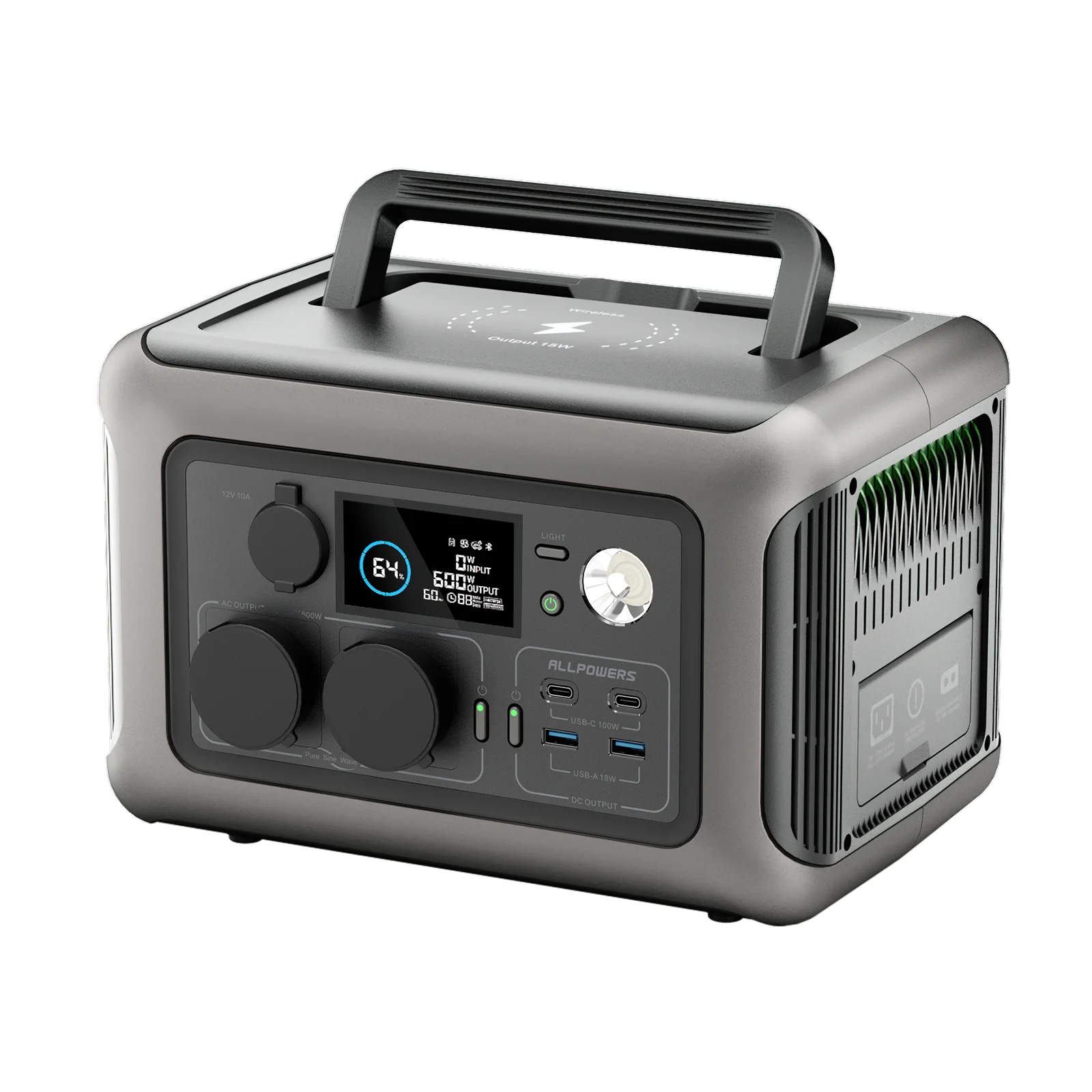 Портативная электростанция ALLPOWERS R600, аккумулятор LiFeP04 емкостью 299 Втч с 2 розетками переменного тока мощностью 600 Вт (1200 Вт для кемпинга на открытом воздухе, дома на колесах 
Портативная электростанция ALLPOWERS R600, аккумулятор LiFeP04 емкостью 299 Втч с 2 розетками переменного тока мощностью 600 Вт (1200 Вт для кемпинга на открытом воздухе, дома на колесах