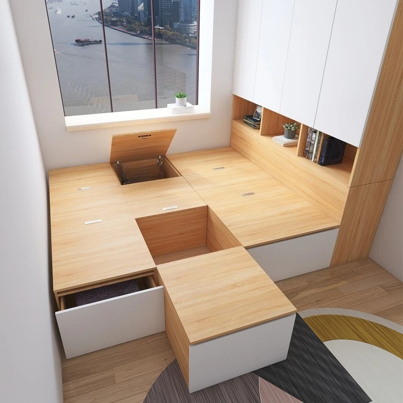 Tatami splicing solid wood without bedside floor storage 70cm wide bed and wardrobe combination
Tatami splicing solid wood without bedside floor storage 70cm wide bed and wardrobe combination