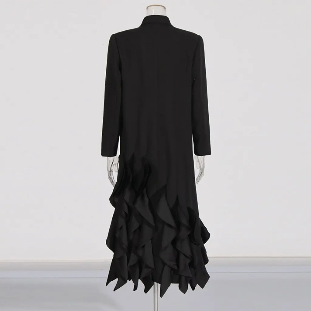 High-End Women's Trench Coat with Ruffled Design European And American Temperament Long Suit for Autumn
High-End Women's Trench Coat with Ruffled Design European And American Temperament Long Suit for Autumn