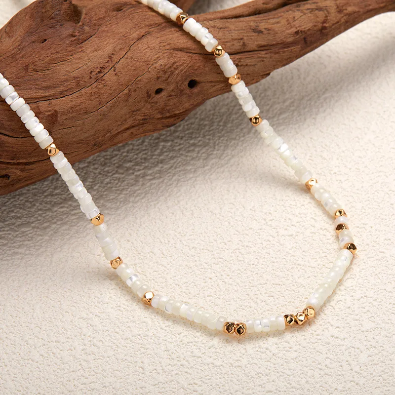 S925Pure Silver Natural White Shell Gemstone Necklace for Women French Simple Fashion Trend Exquisite Handmade Beaded New Style
S925Pure Silver Natural White Shell Gemstone Necklace for Women French Simple Fashion Trend Exquisite Handmade Beaded New Style
