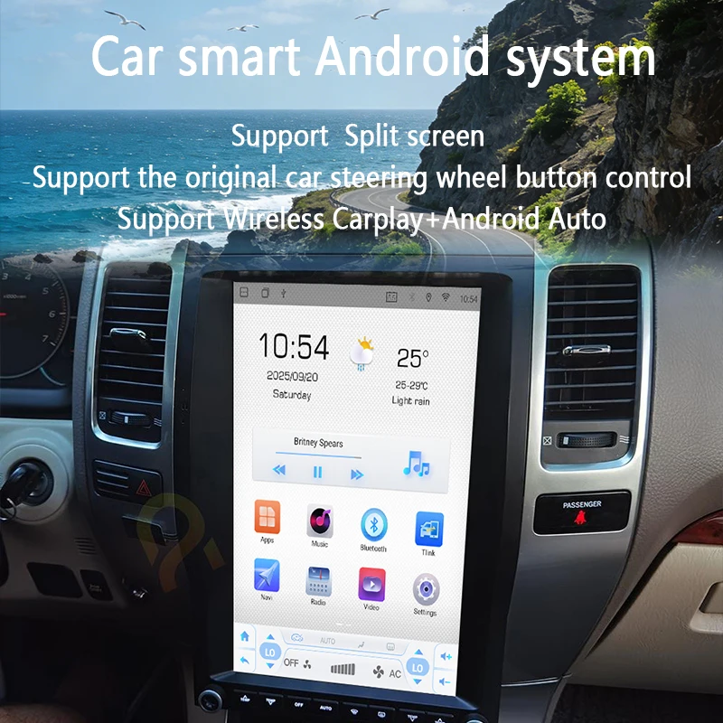CarPlay Android 13, автомобильный радиоприемник Tesla Style BT 4G WIFI GPS с сенсорным экраном 13,6 дюйма для Toyota Prado (2002-2009) LX470
CarPlay Android 13, автомобильный радиоприемник Tesla Style BT 4G WIFI GPS с сенсорным экраном 13,6 дюйма для Toyota Prado (2002-2009) LX470
