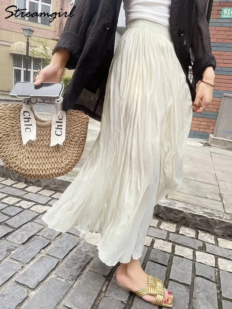 Streamgirl Women Summer Skirts Long Pleated A Line Elegant Solid Big Swing Maxi Skirt Ladies Blue White Beach Skirt Women Luxury
Streamgirl Women Summer Skirts Long Pleated A Line Elegant Solid Big Swing Maxi Skirt Ladies Blue White Beach Skirt Women Luxury