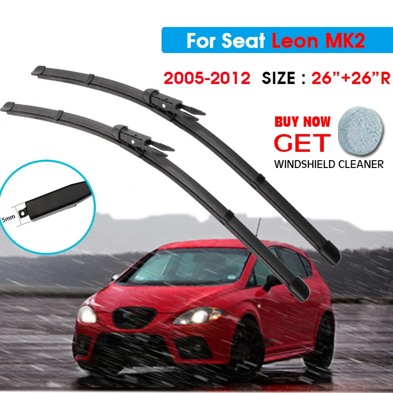 Car Wiper Blade For Seat Leon MK2 26"+26"R 2005-2012 Auto Windscreen Windshield Wiper Blades Window Fit Pinch Tab Arm
Car Wiper Blade For Seat Leon MK2 26"+26"R 2005-2012 Auto Windscreen Windshield Wiper Blades Window Fit Pinch Tab Arm