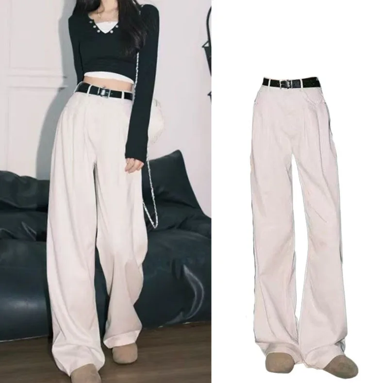White High Waist Wide Leg Jeans Women's Autumn Winter New American Design Loose Pear ape Straight Tube Pants Trendy
White High Waist Wide Leg Jeans Women's Autumn Winter New American Design Loose Pear ape Straight Tube Pants Trendy