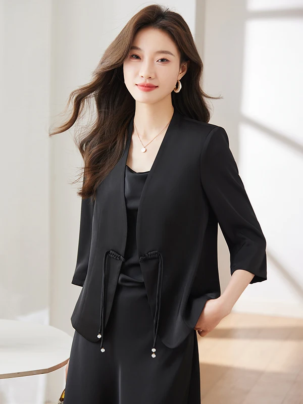 New Chinese Style Thin Summer Women's Jacket National Trend Small Size Acetate High-End Feeling Western Style Top
New Chinese Style Thin Summer Women's Jacket National Trend Small Size Acetate High-End Feeling Western Style Top