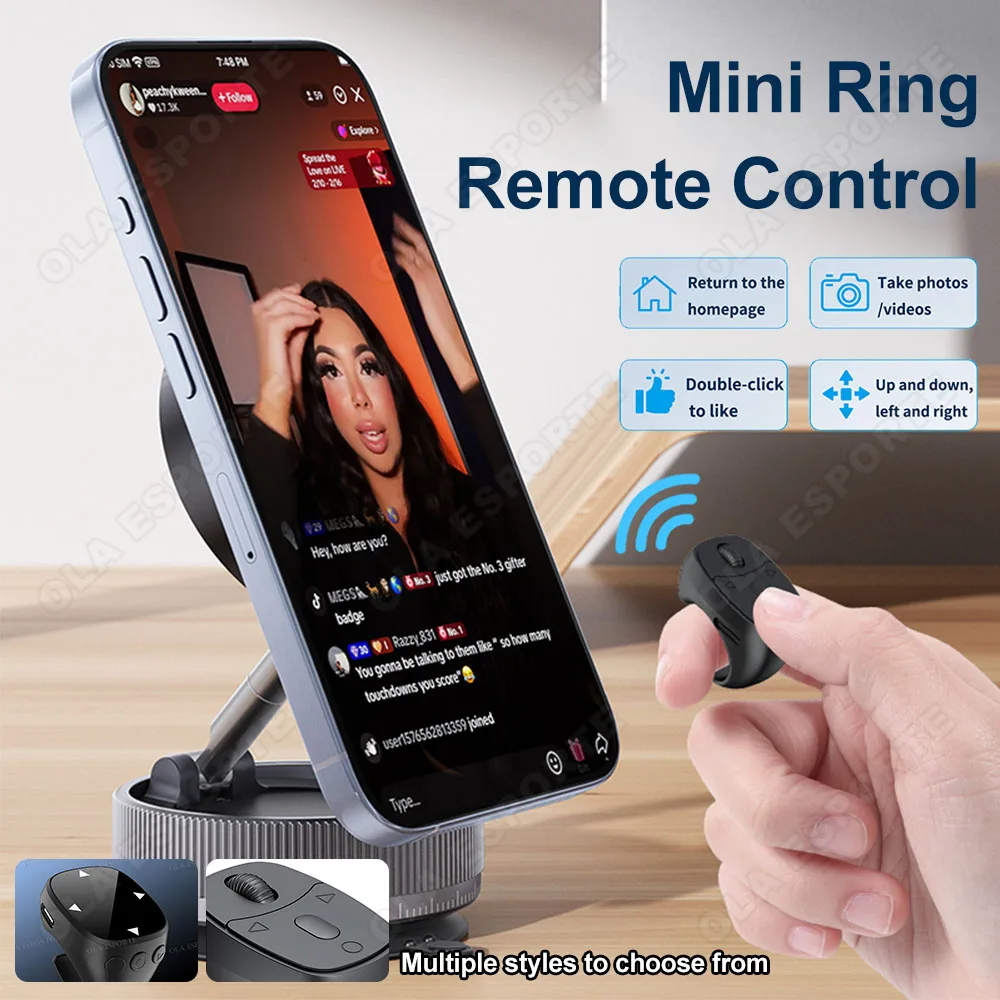 Mini Ring Wireless Bluetooth Remote Control E-book Video Page Turning Ring Roller Camera Remote Control For Android IOS System
Mini Ring Wireless Bluetooth Remote Control E-book Video Page Turning Ring Roller Camera Remote Control For Android IOS System