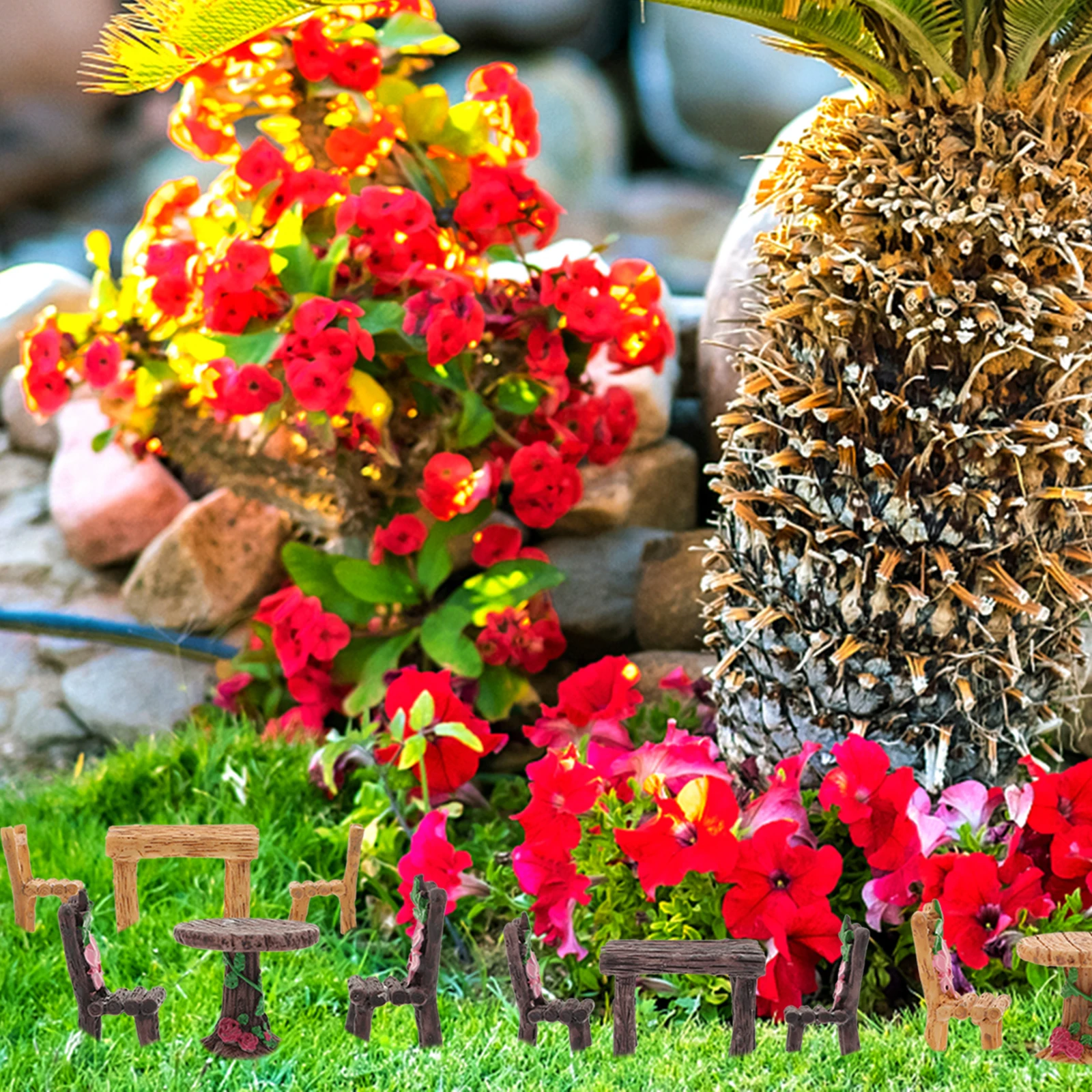 4 Sets Resin Miniature Garden Table Chair Set Micro Landscaping Decor Outdoor Yard Ornament Rustic Desk Design Waterproof Long
4 Sets Resin Miniature Garden Table Chair Set Micro Landscaping Decor Outdoor Yard Ornament Rustic Desk Design Waterproof Long
