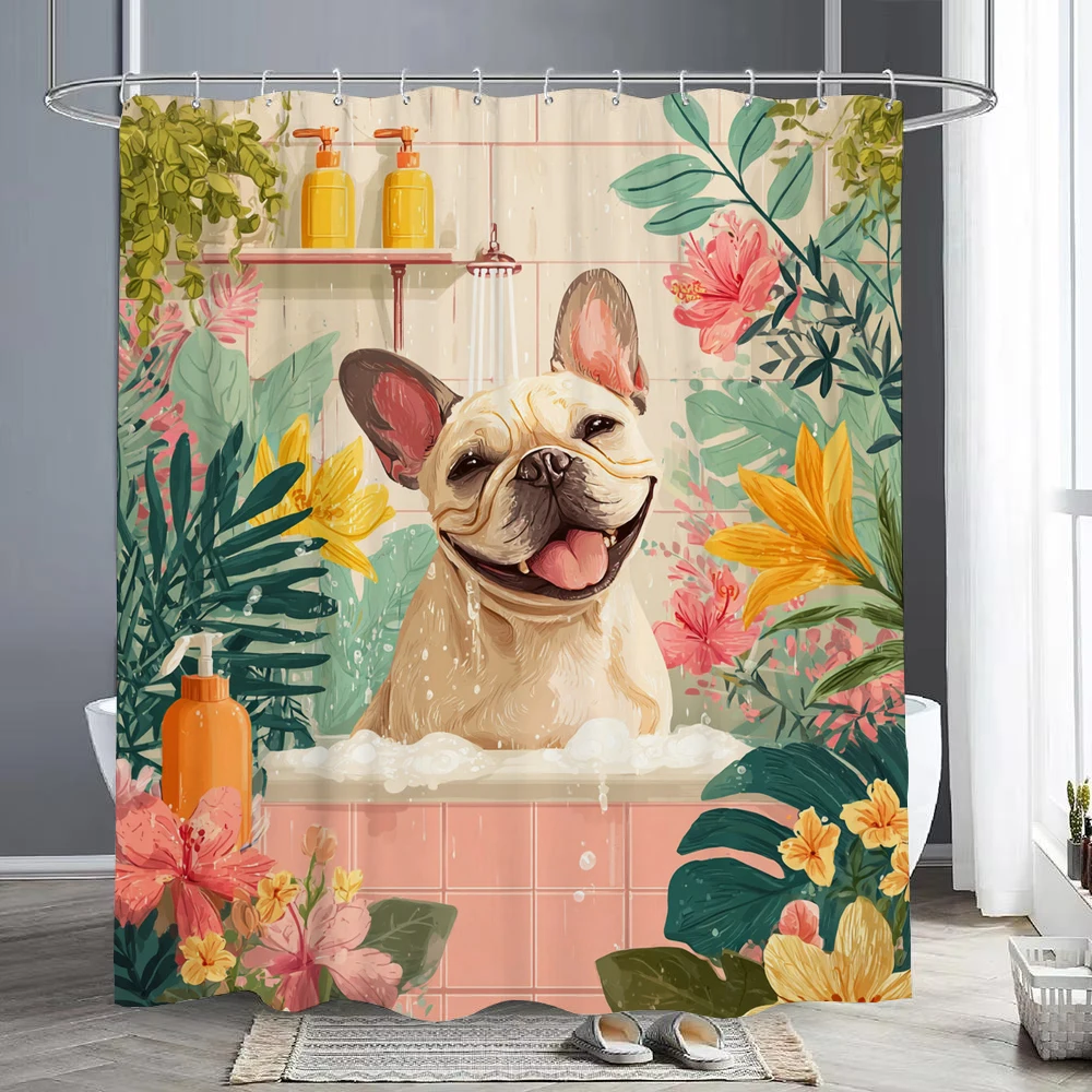 Занавеска для душа для собак в ванной, цветочные растения, современная декоративная занавеска для душа в ванной комнате, тканевая занавеска с принтом и крючками
Занавеска для душа для собак в ванной, цветочные растения, современная декоративная занавеска для душа в ванной комнате, тканевая занавеска с принтом и крючками