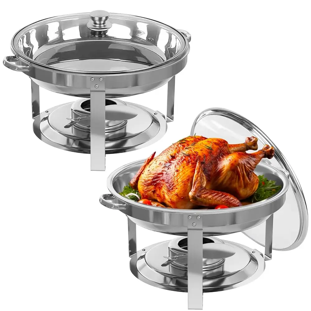 Chafing Dishes Buffet Set 2 Pack, 5Qt Stainl Steel Round Chafing Dish With Glass Lid Complete Set For Catering, Parties,
Chafing Dishes Buffet Set 2 Pack, 5Qt Stainl Steel Round Chafing Dish With Glass Lid Complete Set For Catering, Parties,