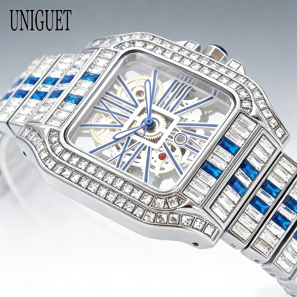 Мужские кварцевые часы UNIGUET Skeleton: роскошные, водонепроницаемые, из нержавеющей стали, модные, с квадратным циферблатом, синие, с бриллиантами
Мужские кварцевые часы UNIGUET Skeleton: роскошные, водонепроницаемые, из нержавеющей стали, модные, с квадратным циферблатом, синие, с бриллиантами