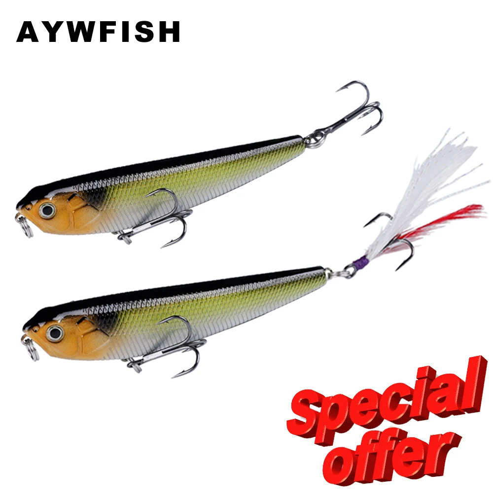 AYWFISH 1CS Spook Topwater Bait 8.5CM 8.3G Pencil Fishing Lures Feather Treble Hook Walk Dog Pencil Bait Special Offer (Limited)
AYWFISH 1CS Spook Topwater Bait 8.5CM 8.3G Pencil Fishing Lures Feather Treble Hook Walk Dog Pencil Bait Special Offer (Limited)