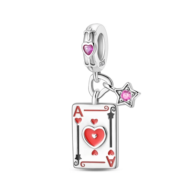 925 Sterling Silver Poker Hearts A Charms Pendant Sparkling Zircon Dangle Fit Original Birthday Anniversary DIY Women Jewelry
925 Sterling Silver Poker Hearts A Charms Pendant Sparkling Zircon Dangle Fit Original Birthday Anniversary DIY Women Jewelry