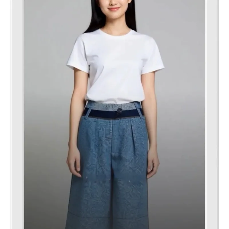 Women's Retro Pattern Wide Leg Shorts High Waist Casual Straight Denim Culottes
Women's Retro Pattern Wide Leg Shorts High Waist Casual Straight Denim Culottes