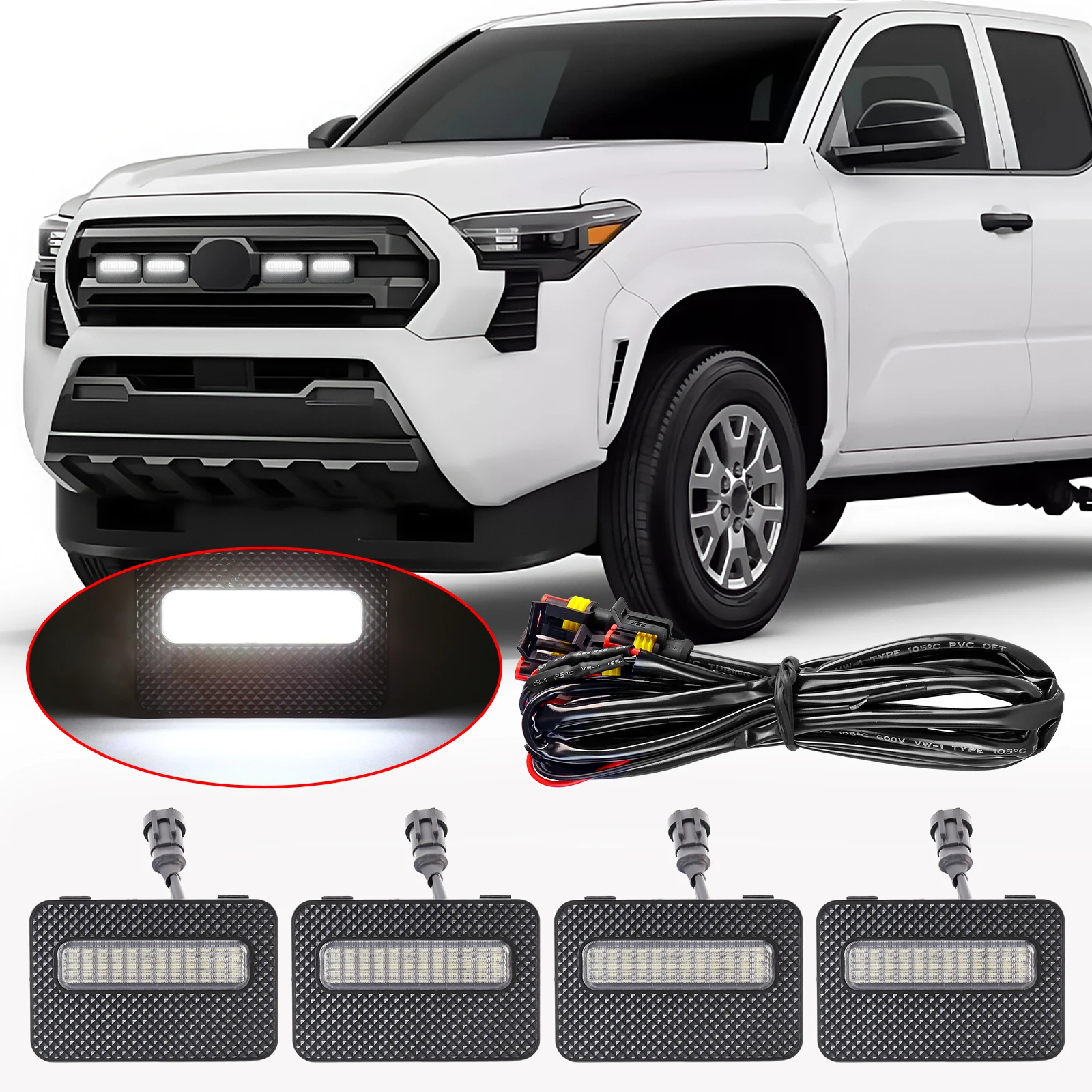 Светодиодный DRL для Toyota Tacoma SR SR5 2024 2025, передний бампер, решетка, указатель поворота, сигнальная лампа, фара дальнего света, автомобильные аксессуары
Светодиодный DRL для Toyota Tacoma SR SR5 2024 2025, передний бампер, решетка, указатель поворота, сигнальная лампа, фара дальнего света, автомобильные аксессуары
