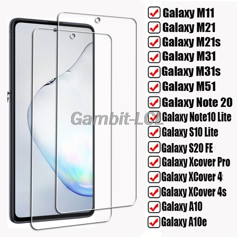 2PCS For Samsung Galaxy M21 M21s M31 M31s M51 Note10 S10 Lite 20 S20FE Xcover Pro 4s 4 A10 Tempered Glass Protective Screen Film 
2PCS For Samsung Galaxy M21 M21s M31 M31s M51 Note10 S10 Lite 20 S20FE Xcover Pro 4s 4 A10 Tempered Glass Protective Screen Film