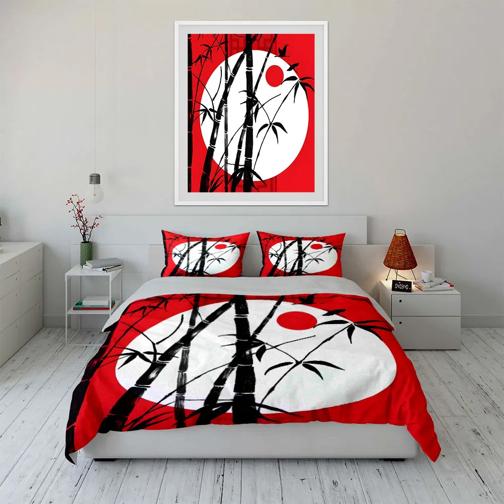 Japanese Bamboo Art Decor Set Bedding Set with 1 Duvet Cover 2 Pillowcases Single Double King Queen, Gift
Japanese Bamboo Art Decor Set Bedding Set with 1 Duvet Cover 2 Pillowcases Single Double King Queen, Gift