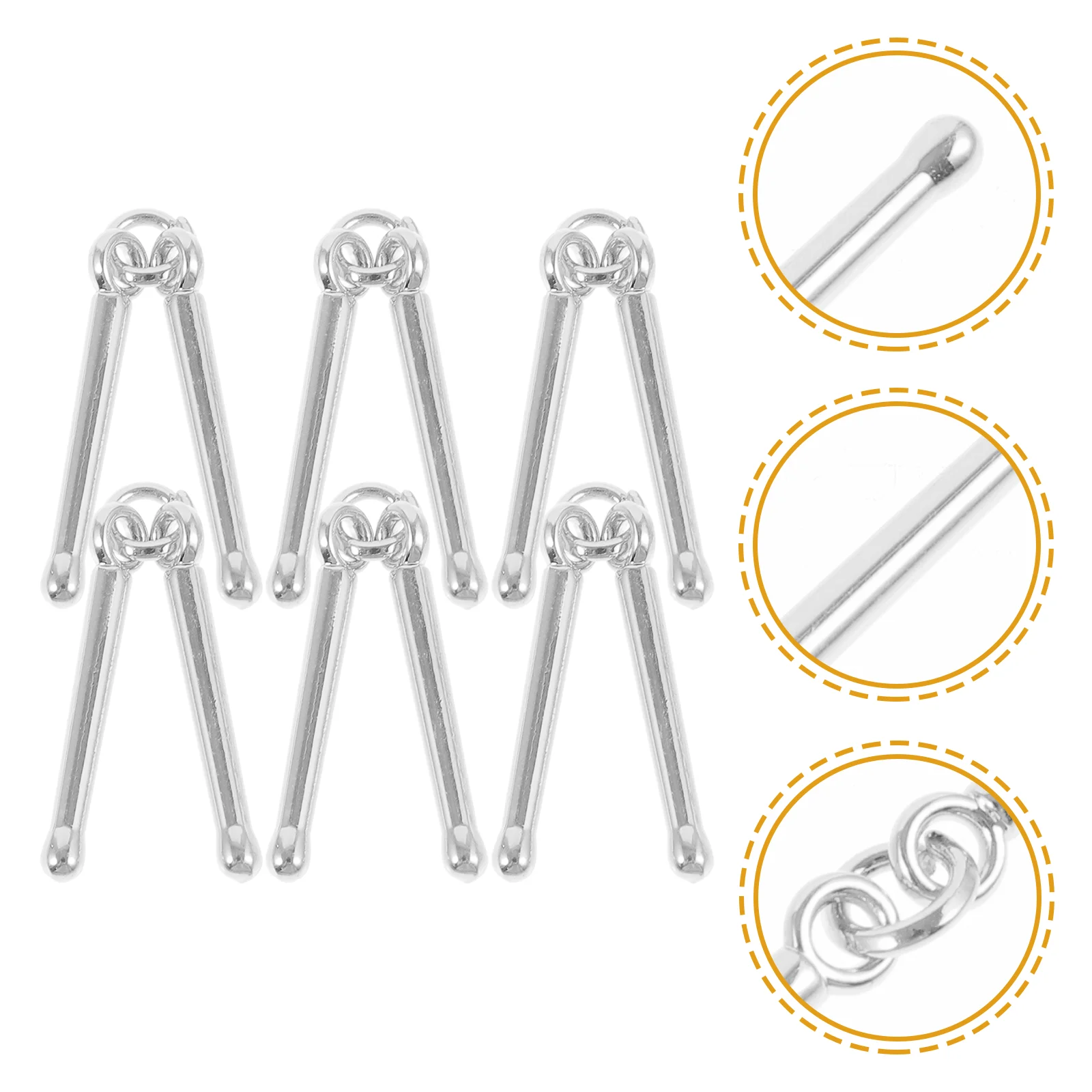 6 Pcs Drum Stick Necklace Jewelry DIY Charms Hammer for Sticks Shaped Zinc Alloy Making Supplies
6 Pcs Drum Stick Necklace Jewelry DIY Charms Hammer for Sticks Shaped Zinc Alloy Making Supplies