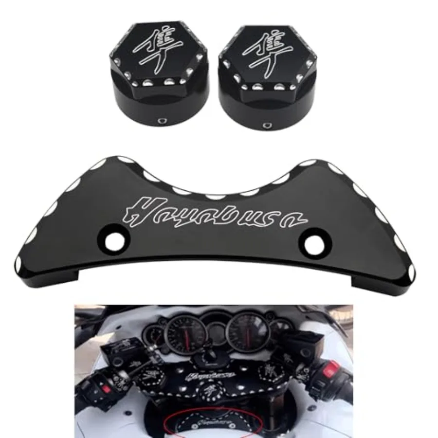 Motorcycle Fork Cap Covers and Gas Tank Cover Compatible with Suzuki Hayabusa GSX1300R 1999-2020 Black
Motorcycle Fork Cap Covers and Gas Tank Cover Compatible with Suzuki Hayabusa GSX1300R 1999-2020 Black