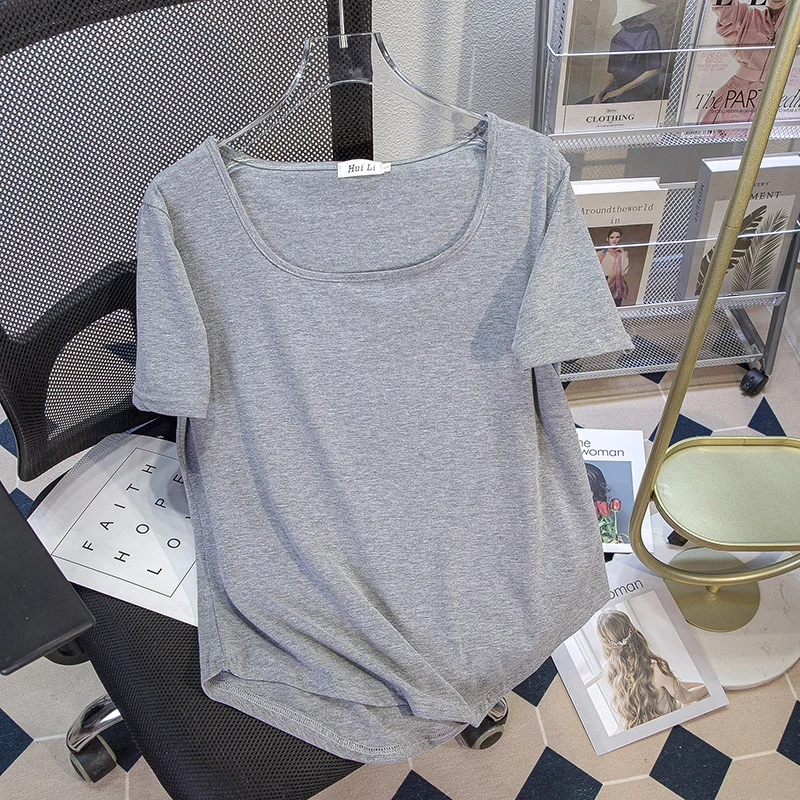 L-4XL Large Size Cotton Basic T-shirt Women 2023 Summer Fashion Solid U Neck Loose Short Sleeve Minimalist Style Bottom Tops
L-4XL Large Size Cotton Basic T-shirt Women 2023 Summer Fashion Solid U Neck Loose Short Sleeve Minimalist Style Bottom Tops