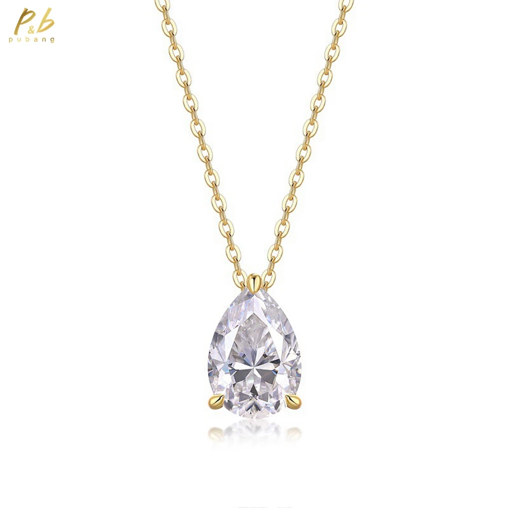 PuBang Fine Jewelry Real 925 Sterling Silver Sparkling 3EX VVS1 D Color Pear Cut Moissanite Diamonds Pendant Necklace Wholesale
PuBang Fine Jewelry Real 925 Sterling Silver Sparkling 3EX VVS1 D Color Pear Cut Moissanite Diamonds Pendant Necklace Wholesale