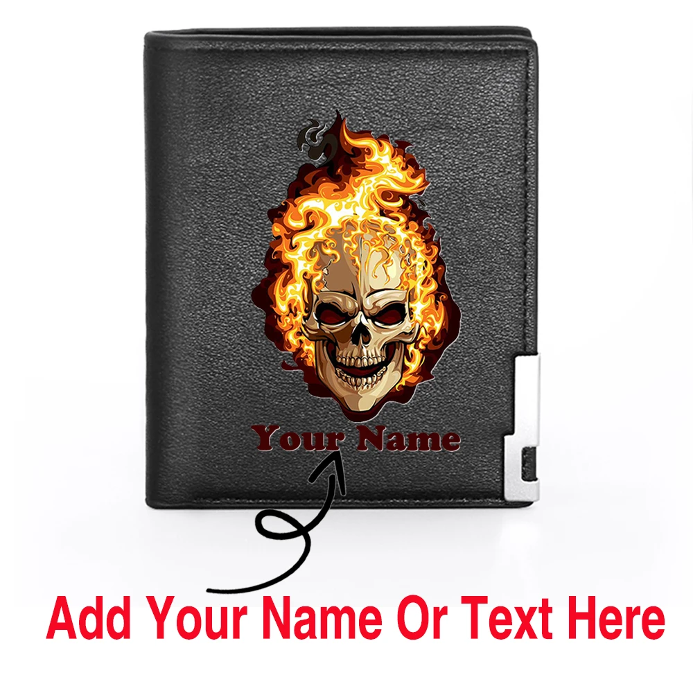 Personalized Classic Flame Skull Design Customized Your Name Or Text Men's Card Holder Short Wallet
Personalized Classic Flame Skull Design Customized Your Name Or Text Men's Card Holder Short Wallet