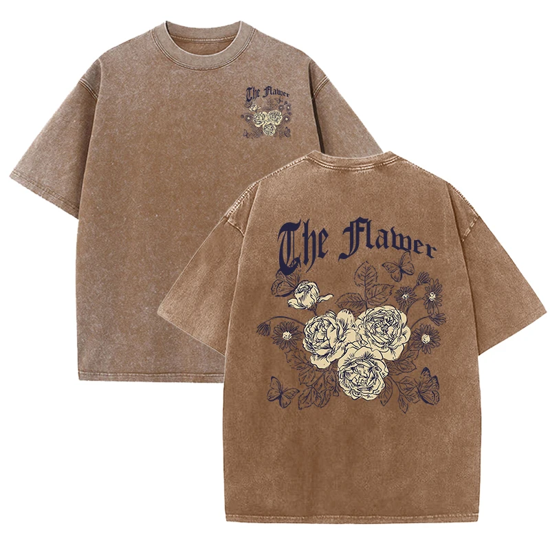 The Flower Print Snow Wash Woman Tee Shirts Summer Cotton Cool T Shirt Hip Hop Washed Short Sleeve Unisex Trendy O-Neck Top
The Flower Print Snow Wash Woman Tee Shirts Summer Cotton Cool T Shirt Hip Hop Washed Short Sleeve Unisex Trendy O-Neck Top