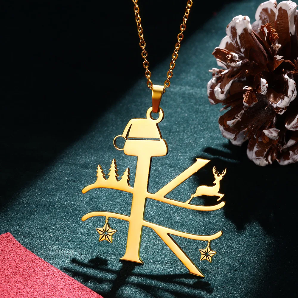 3pcs/ Bag New Fashionable Simple Stainless Steel 18k Gold Plated Christmas Series 26 Initial Letter Necklace Women's Gift
3pcs/ Bag New Fashionable Simple Stainless Steel 18k Gold Plated Christmas Series 26 Initial Letter Necklace Women's Gift