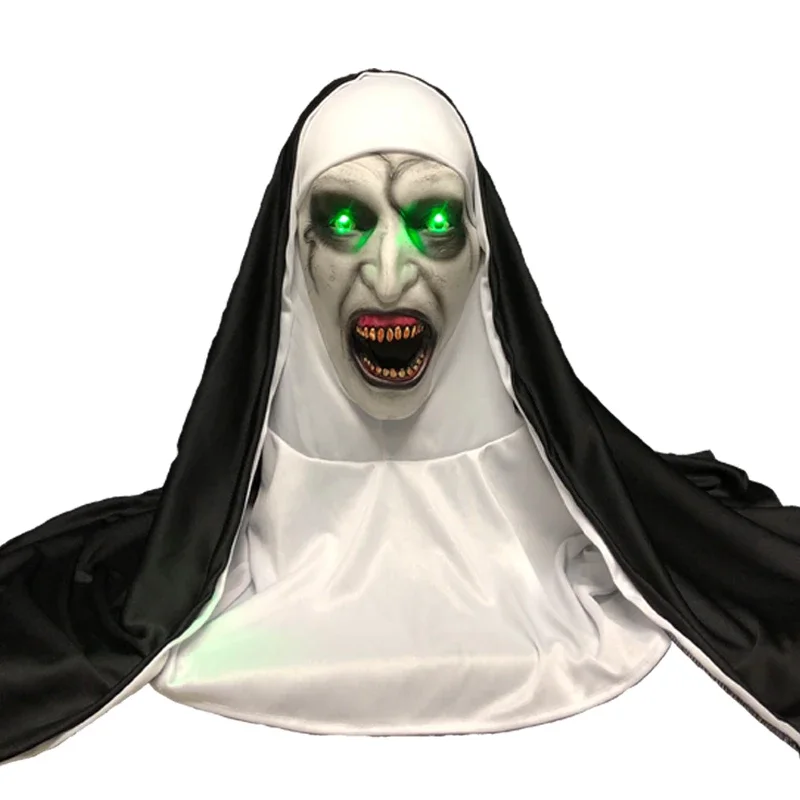 LED Horror The Nun Mask Cosplay Scary Valak Latex Masks with Headscarf Led Light Halloween Party Props Deluxe
LED Horror The Nun Mask Cosplay Scary Valak Latex Masks with Headscarf Led Light Halloween Party Props Deluxe