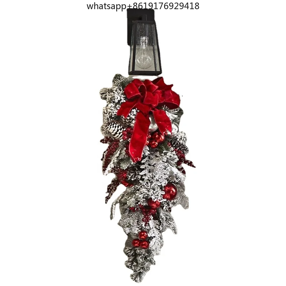 Holiday Wall Door Decoration Christmas Garland Wreath with Red Silver Christmas Ornament Balls
Holiday Wall Door Decoration Christmas Garland Wreath with Red Silver Christmas Ornament Balls