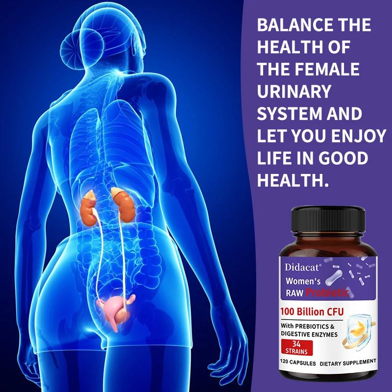Women's Probiotics Capsules, 100 Billion CFUs, with Prebiotics and Digestive Enzymes, Support UT Health and Intestinal Health
Women's Probiotics Capsules, 100 Billion CFUs, with Prebiotics and Digestive Enzymes, Support UT Health and Intestinal Health
