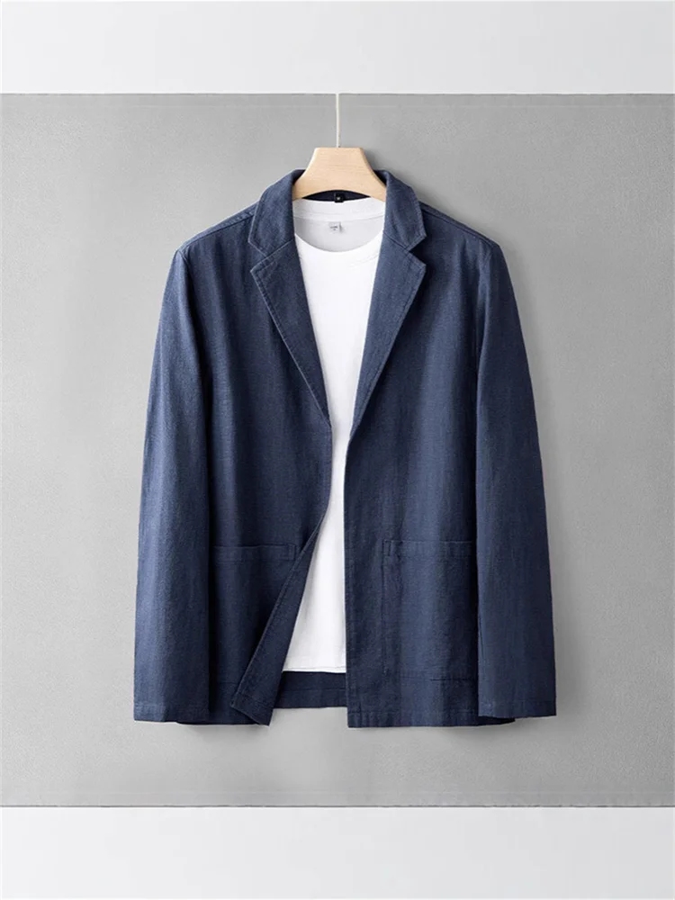 Мужской льняной тонкий пиджак в европейском и американском стиле, легкий дышащий блейзер, корейский стиль, весна-лето, повседневный простой кэжуал-топ
Мужской льняной тонкий пиджак в европейском и американском стиле, легкий дышащий блейзер, корейский стиль, весна-лето, повседневный простой кэжуал-топ
